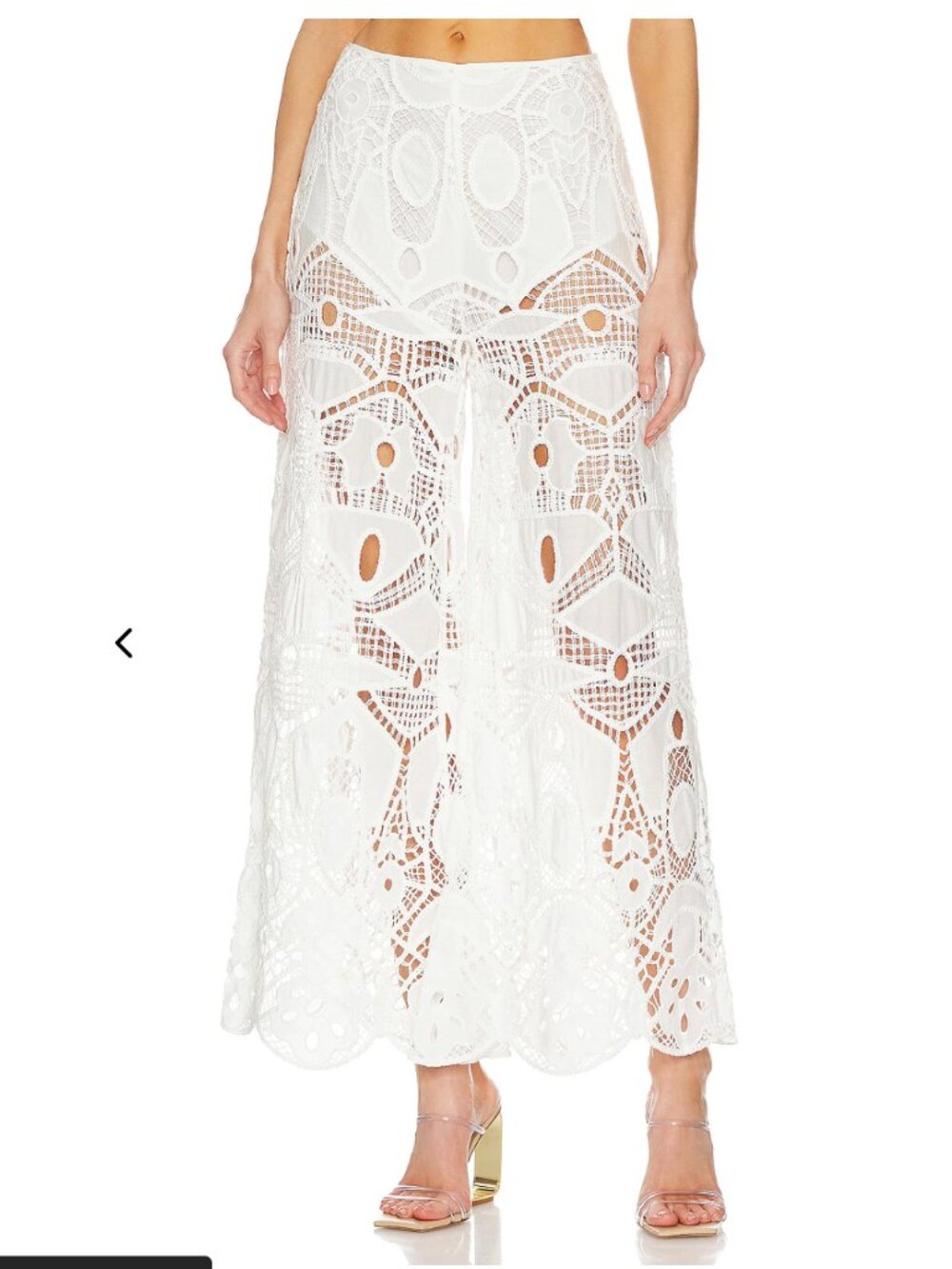Cult Gaia Cove Coverup Off White Size 6 Crochet Cotton Wide Leg